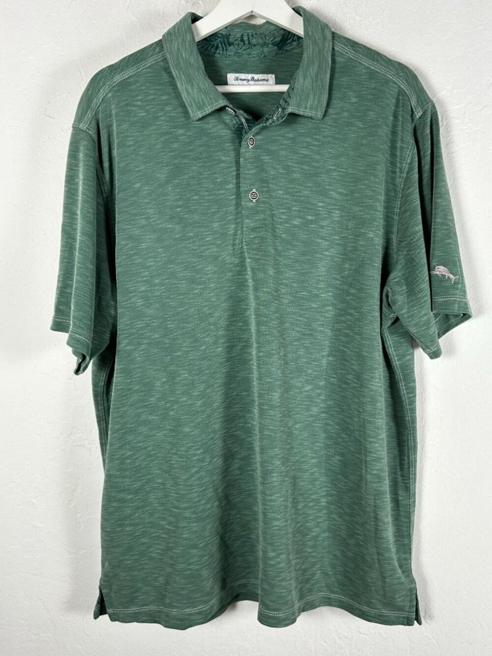 Tommy Bahama Men's Palmetto Paradise Polo Green Slub IslandZone Textured XL
